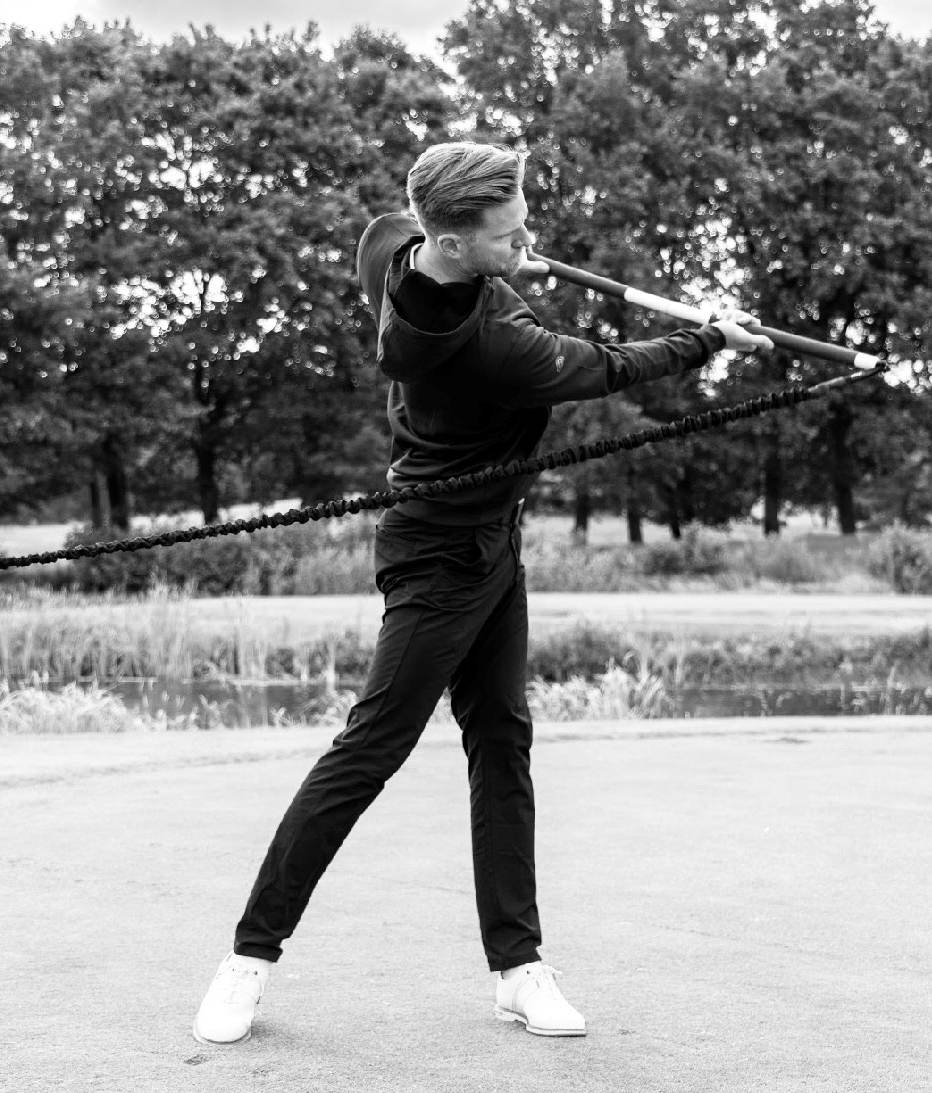 Konstantin Focke beim Golftraining